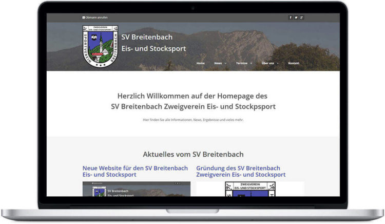 Neue Website für den SV Breitenbach Eis- und Stocksport